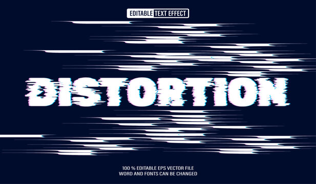 Editable 3d text style effect - Distortion text effect Template