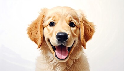 Golden Retriever Puppy - A Portrait of Pure Joy and Happiness.