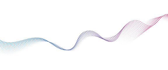 Fototapeta premium Flowing Dot Wave halftone gradient pattern on transparent background 
