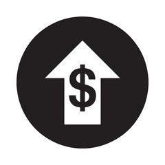 Upward arrow with dollar sign symbolizing financial growth