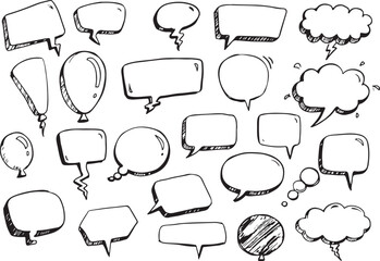 Fototapeta premium hand drawn comic speech bubble set
