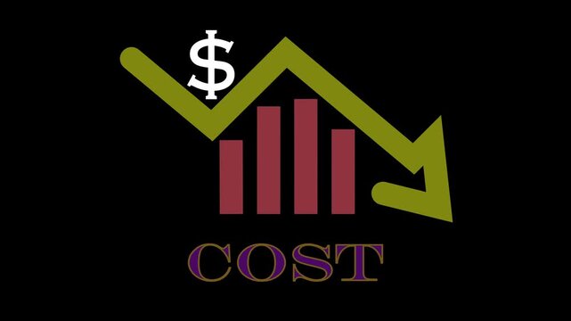 Business planning for speed and productivity concept on the transparent background. Management strategy, focusing on cost control, quality improvement, performance efficiency. 4K animation video.!!!