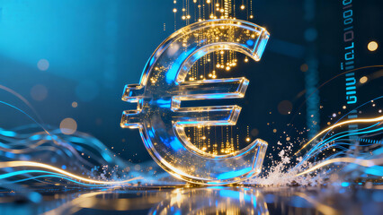 Euro Money Dollar Symbol Data AI Investment Digital Banking ibanking