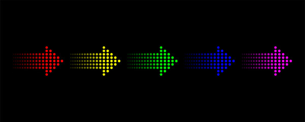 Five colorful glowing arrows pointing rightward in a distinctive silhouette