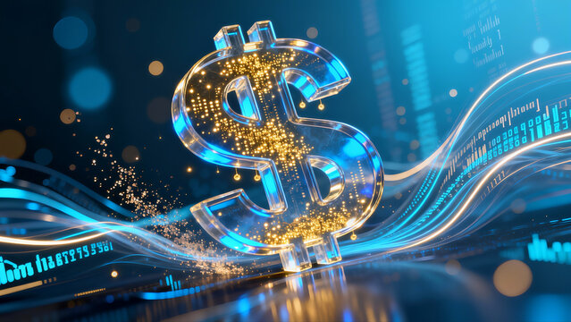 USD Money Dollar Symbol Data AI Investment Digital Banking ibanking
