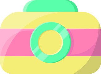 Obraz premium Colorful Flat Camera Icon for Creative Content
