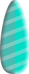 Abstract Cyan Striped Oval Shape Illustration with Gradient Shading
