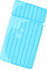 Light Blue Inflatable Pool Float on Transparent Background