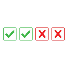 Fototapeta premium Check mark and cross
