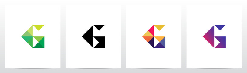 Triangles Geometric Futuristic Minimalist Modern Letter Initial Logo Design G