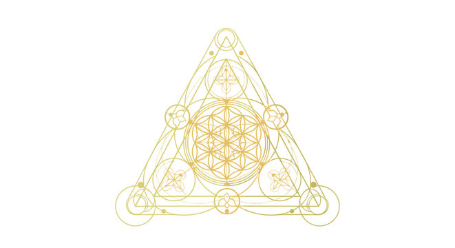 Sacred Geometry Flower of Life Symbol Sacred Geometry Ancient Symbol Sacred Geometry Mystic Symbol Isolated on Transparent Background