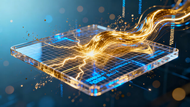 Energy Grid Glowing Energy Distribution Data Stream AI Smart Grid