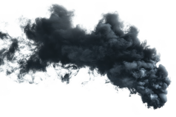 Dark storm cloud formation isolated on transparent background