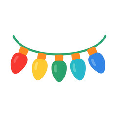 PNG Colorful festive holiday lights illustration.