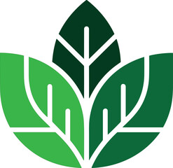 Clean Organic Nature Leaf Logo with Modern Eco Shapes for Sustainable Identity Design