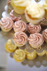 Cakes on a platter.