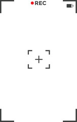 Camera Viewfinder Screen and Photography Interface icon Set. Video Recording Frame and Shutter Screen symbols. Digital Camera Display sign