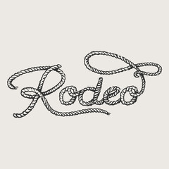 Rodeo Rope Lettering Hand Drawing Western Art