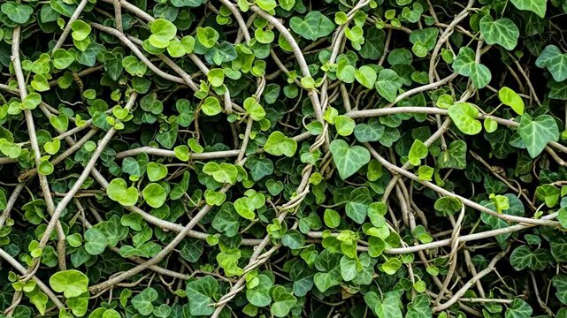Vibrant green vine growth on dense leafy wall in highdefinition nature animation