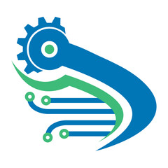 Tech Gear Logo – Modern Digital Circuit Symbol