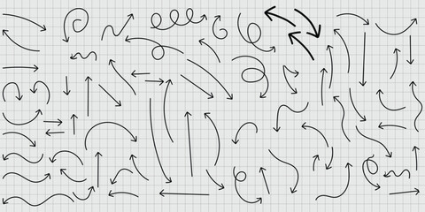 Artistic Directions Vector Hand Drawn Arrow Collection Design Graphic Elements Arrows Icons Set Directional Symbols
