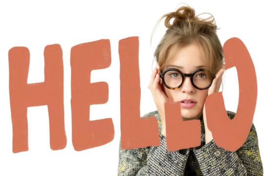 .Retro woman phone wifi irony, humorous collage combining vintage photography and bold text - Powered by Adobe