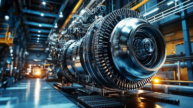 Industrial Turbine Engine - A Close-Up View of Advanced Technology.