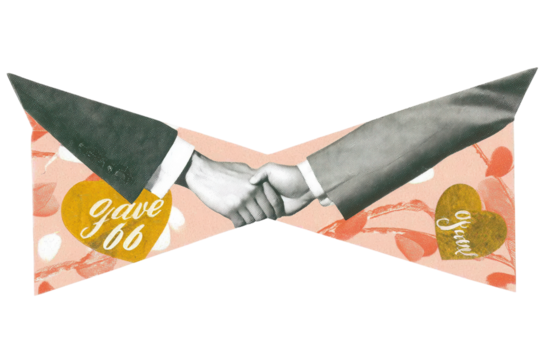 Scattered polaroid love photos, romantic vintage collage of black and white pictures with pastel paper textures and small hearts