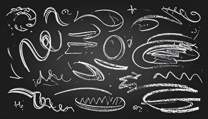 Chalkboard Arrows and Scribbles - Hand-Drawn Style for Emphasis.