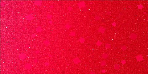 Bright red paint on wall background with winter holiday glitter decoration