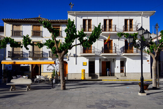 Galera, Hu&eacute;scar, Granada, Andalusia, Spain, Europe : Plaza Mayor, historic part of city of the city, mountainous cave-houses region of northern Andalusia between Sierra Nevada and Sierra de Castril