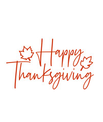 Happy Thanksgiving typography clip art design on plain white transparent isolated background for card, shirt, hoodie, sweatshirt, apparel, card, tag, mug, icon, poster or badge