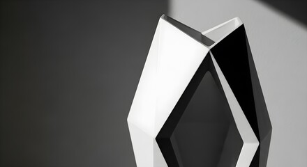 Fototapeta premium Abstract geometric structure in monochrome with dramatic light and shadows