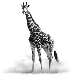 Naklejka premium Elegant animal giraffe with beautiful spotted skin high resolution picture