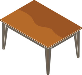 Vector illustration of a table isolated on transparent background