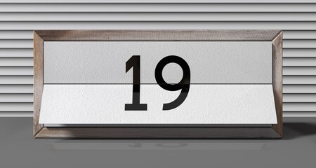 Obraz premium 19 - calendar with day of a month - 3D illustration