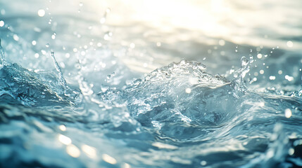 Dynamic ocean surface capturing energetic waves and refreshing sea spray for World water day