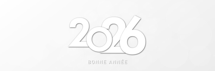Fototapeta premium Bonne année - meilleurs vœux 2026 - vecteur pour affiche bannière salutation et célébration du nouvel an 2026.