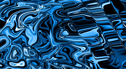 Abstract blue flowing wave design and light swirl color