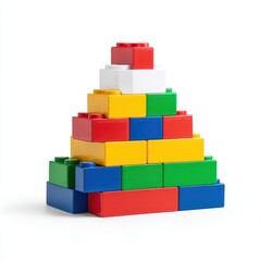 Obraz premium A pile of colorful building blocks stacked in a pyramid shape