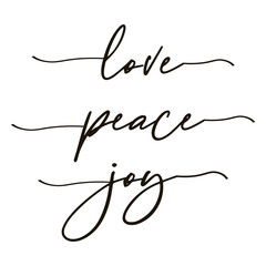 Elegant Love Peace Joy Calligraphy Script