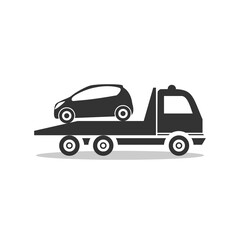 Tow truck icon. Roadside assistance icon with shadow
