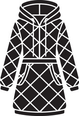 Stylish black hoodie dress vector illustration with diamond pattern graphic design Vector