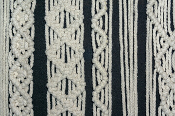 Knitted Rope Texture on Dark Background