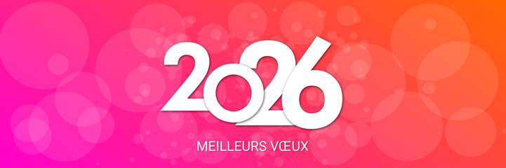 Bonne ann&eacute;e - meilleurs v&oelig;ux 2026 - vecteur pour affiche banni&egrave;re salutation et c&eacute;l&eacute;bration du nouvel an 2026.