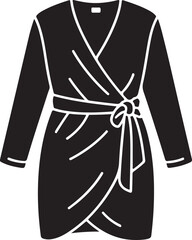 Elegant black wrap dress fashion icon for women's apparel and style concepts Vector
