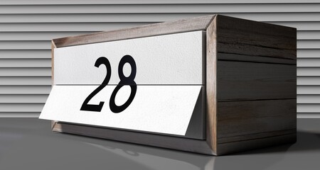 28 - calendar with day of a month - 3D illustration