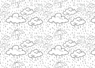 Rainy day seamless pattern vector art design