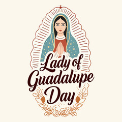 Lady of Guadalupe Day Icon, vector art illustration.