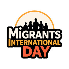 Migrants International Day logo, vector art illustration.